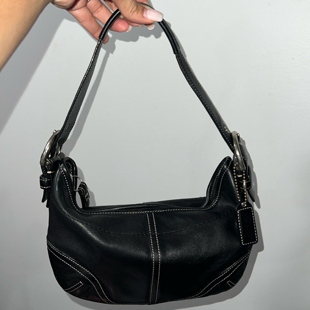 SOLD 🚨Coach Mini Hobo Bag Black Leather Purse G043-9541